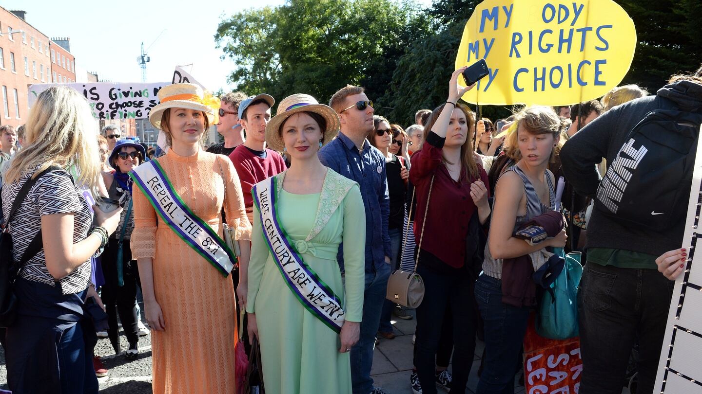 People at the March for Choice organised by the Abortion Rights Campaign , in Dublin city centre. Photograph: Eric Luke/The Irish Times.