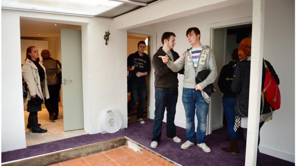 Students viewing accomodatoin in Dublin in 2012. Some college goers may have to stay in hostels if they can’t find somewhere to live. Photograph: Bryan O’Brien/The Irish Times