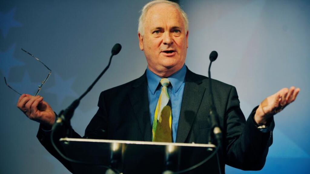 Former Taoiseach John Bruton, Chairman of IFSC Ireland pictured speaking at the 2013 European Insurance Forum in Dublin. Photograph: Aidan Crawley