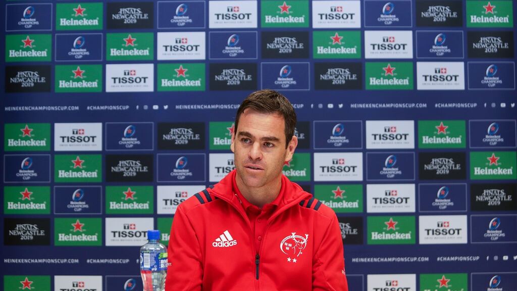 Munster head coach Johann van Graan: “The fact that 12 guys decided to stay at Munster – and you look at the quality of the 12 guys – that’s hugely important for the club moving forward.” Photograph: Laszlo Geczo/Inpho