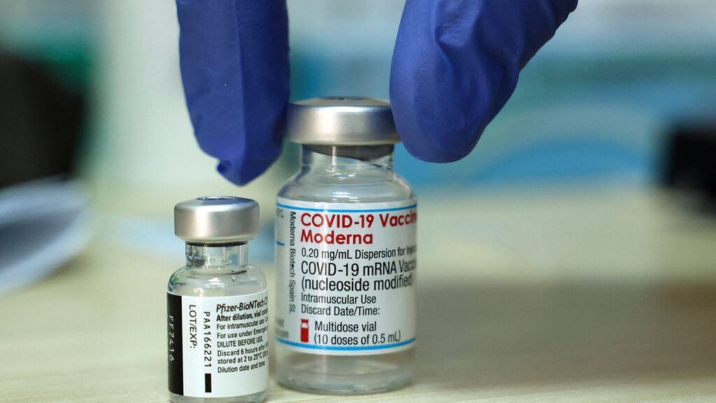 The European Medicines Agency has approved Moderna’s Covid-19 booster vaccine may be given to people aged 18 years and above. Photograph: Hazem Bader/AFP via Getty Images