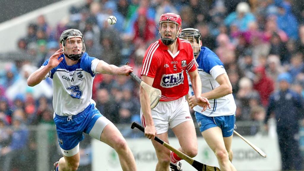 Pauric Mahony (left) scored 1-90 during Waterford’s successful league campaign. Photograph: James Crombie/Inpho.
