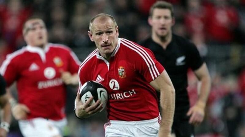 Gareth Thomas playing for the Welsh national rugby team, which he captained