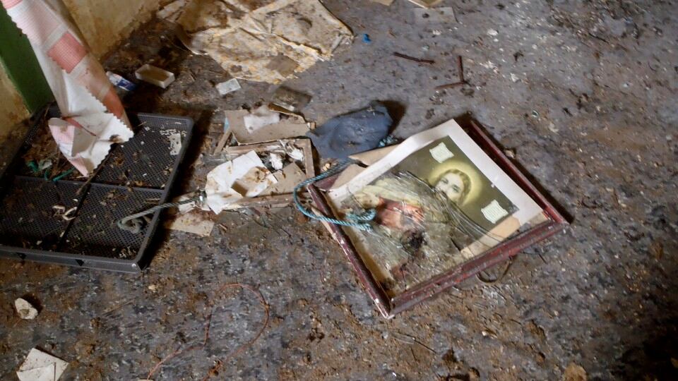 One of a number of Sacred Heart pictures still in the house. Photograph: Gary Quinn