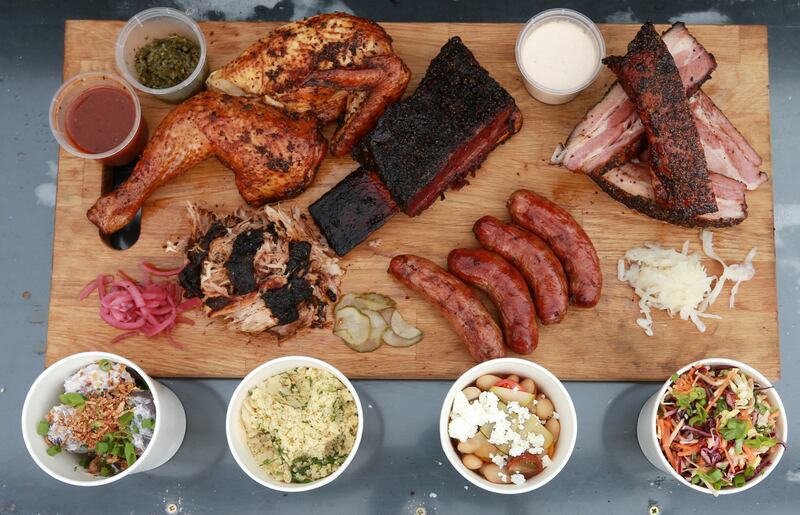 Some of the food on offer at Baste BBQ on Clanbrassil Street in Dublin. Photograph: Laura Hutton/The Irish Times