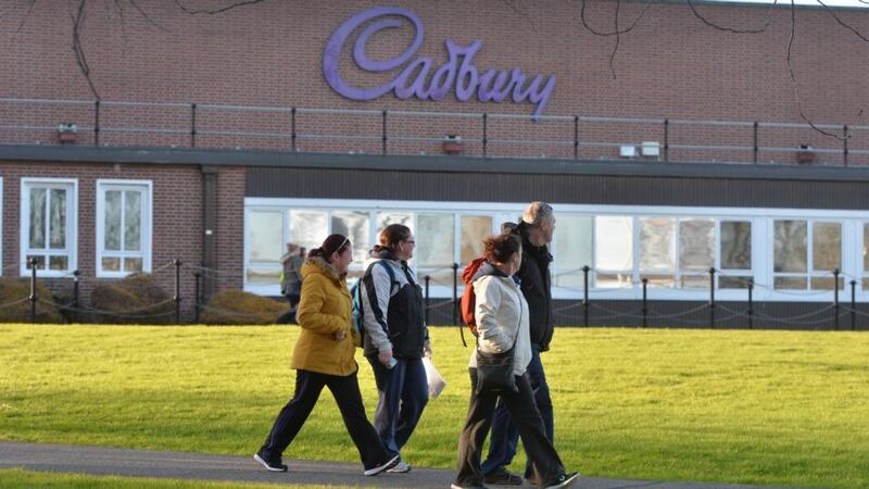 Employees leave the Cadburys Factory in Coolock. Mondelez employs more than 900 people across three sites in Ireland. Photograph: Alan Betson/The Irish Times
