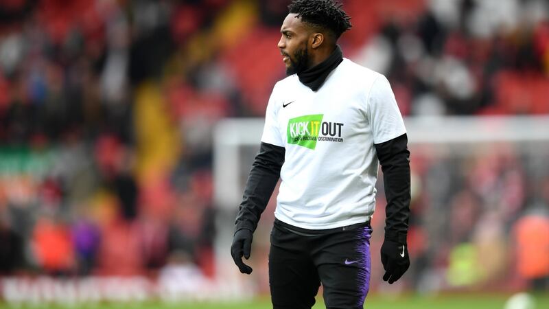 Danny Rose of Tottenham Hotspur warms up at Anfield on March 31st, 2019, in Liverpool. Photograph: Shaun Botterill/Getty Images