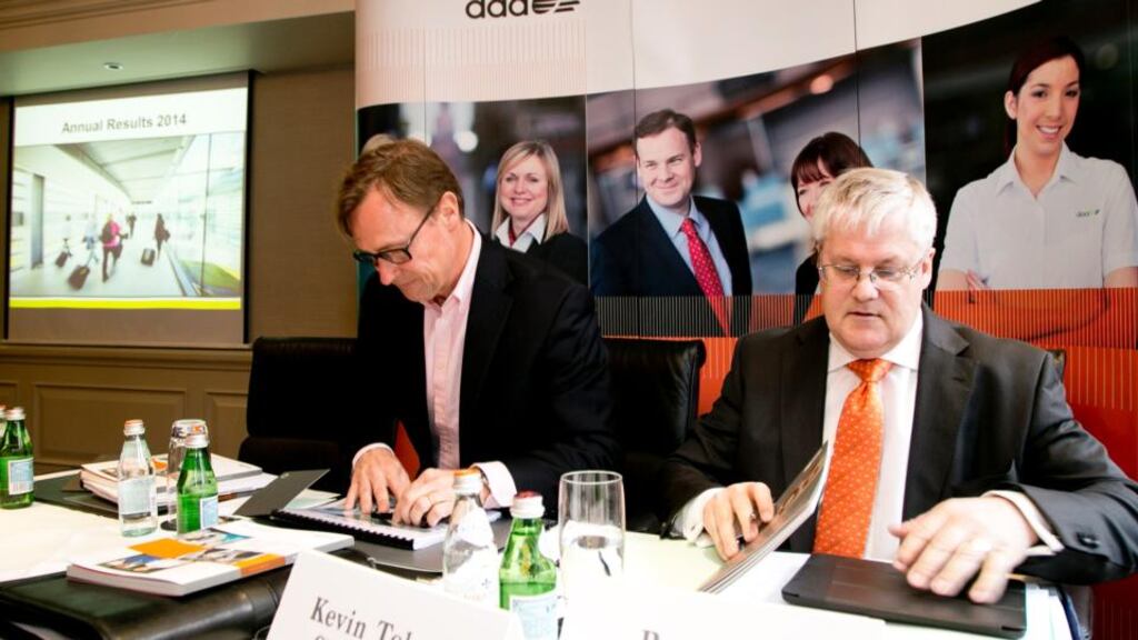 Kevin Toland, Dublin Airport Authority chief executive, and Ray Gray, chief financial officer, at the launch of the authority’s report yesterday. Photograph: Fennell Photography