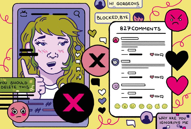 'Ask yourself do you feel better or do you feel worse after having been on your phone. It might be an idea to curate your feed.' Illustration: Dearbhla Kelly