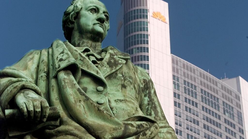 Germany’s Joyce: The Goethe monument in Frankfurt. Photograph: AP Photo/Heribert Proepper