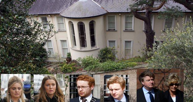 The O’Donnell family home at Gorse Hill, Killiney. Insets, from left: Blaise, Alexandra, Bruce, Blake, Brian and Mary Patricia O’Donnell.