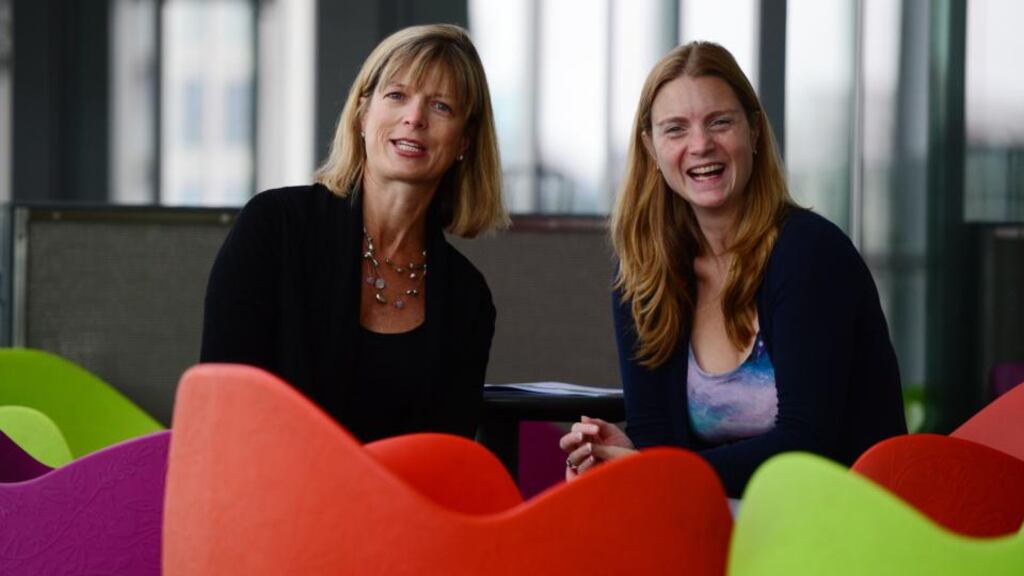 Robin Schepper(left), former executive director of Michelle Obama’s Let’s Move campaign and now senior adviser to the Bipartisan Policy Centre and Dr Muireann Cullen, Nutrition and Health Foundation manager, at yesterday’s Nutrition and Health Foundation annual seminar on the theme of obesity and behaviour Change. Photograph: Bryan O’Brien