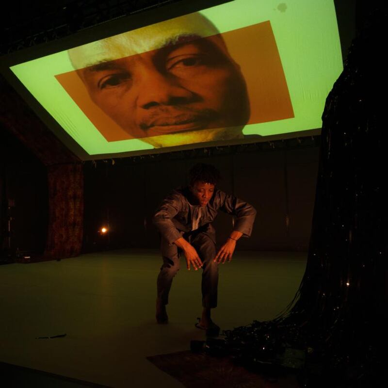 Mufutau Yusuf rehearsing for his show Owe. Photograph: Nate Palmer/The New York Times
