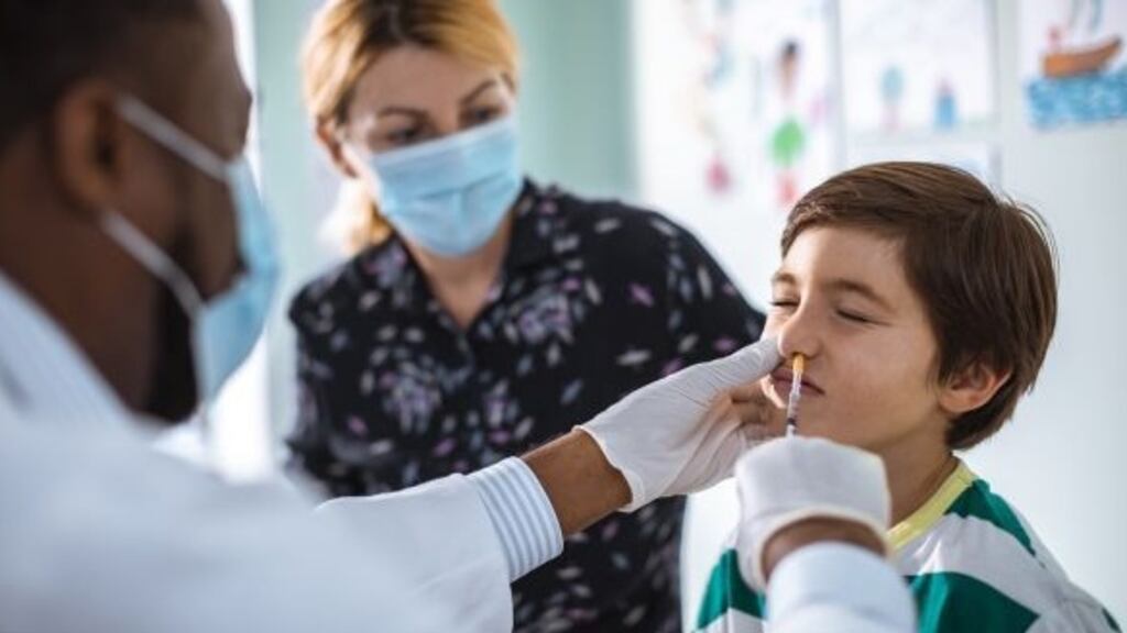 The nasal flu vaccine is, for the first time, being offered to those aged 13-17 as well as to children aged two to 12. Photograph: Getty Images