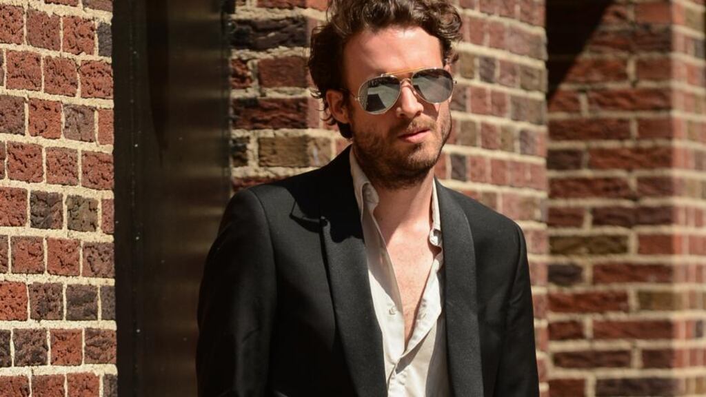 Singer Joshua “Father John Misty” Tillman enters the “Late Show With David Letterman” taping at the Ed Sullivan Theater. Photograph: Ray Tamarra/FilmMagic