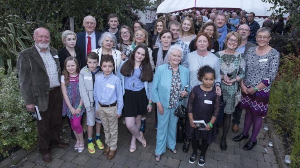 Rosita Boland (third from right) with some of the interviewees from ‘Generations: Ten Decades of Irish Life’ at the launch of the book. Photograph: Dave Meehan/The Irish Times