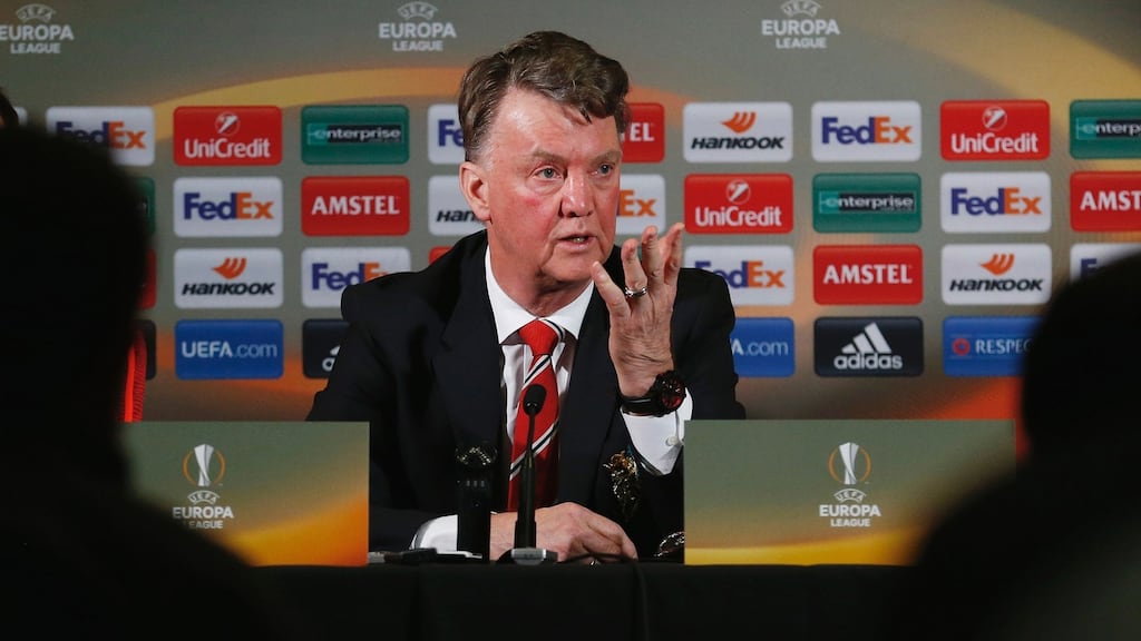 Manchester Uniteds Dutch manager Louis van Gaal: “The word is ‘desire’ – be hungry, and a lot of times I use the word ‘horny’ to my players.” Photo: Lindsey Parnaby/AFP/Getty images
