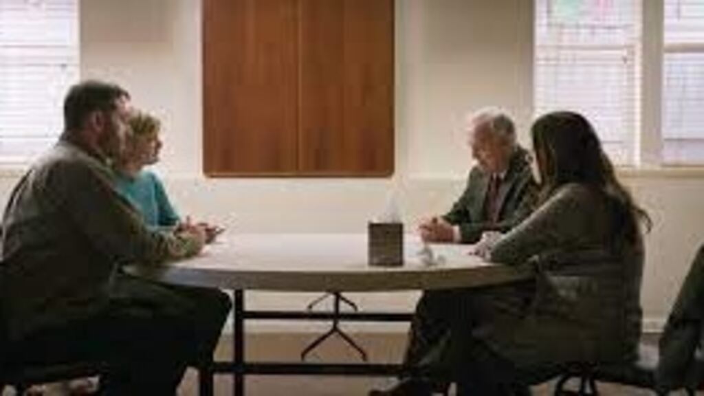 The film locks in the viewer with these angry, bereaved people and their increasingly difficult confrontation