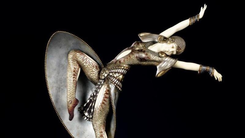 A bronze and ivory study of the dancing girl Almeria by Demetre Chiparus, thought to be modelled on the ballerina and choreographer Bronislava Nijinska and estimated to fetch £200,000-£300,000 at auction in New York