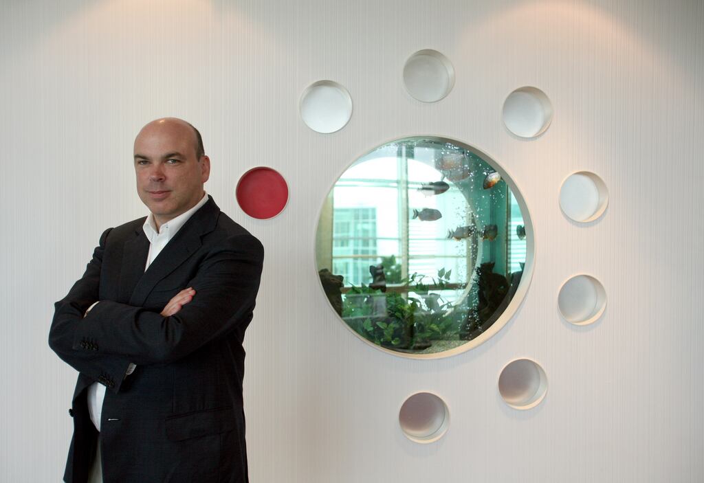 Tech entrepreneur Mike Lynch at his offices near Cambridge, UK, in 2007. Photograph: Simon Dawson/Bloomberg