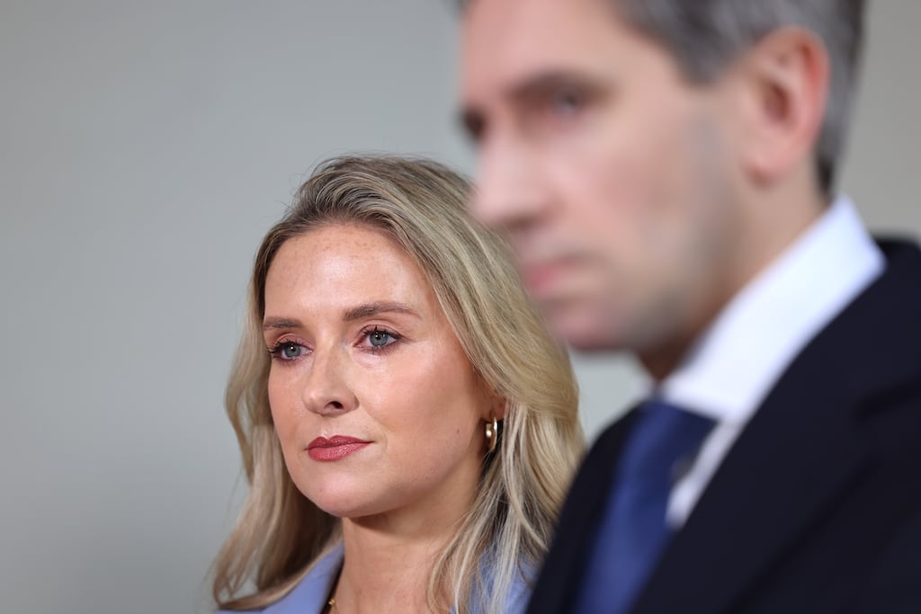 Nikki Bradley, pictured with Taoiseach Simon Harris in July on her appointment to the Seanad. Photograph: Dara Mac Dónaill