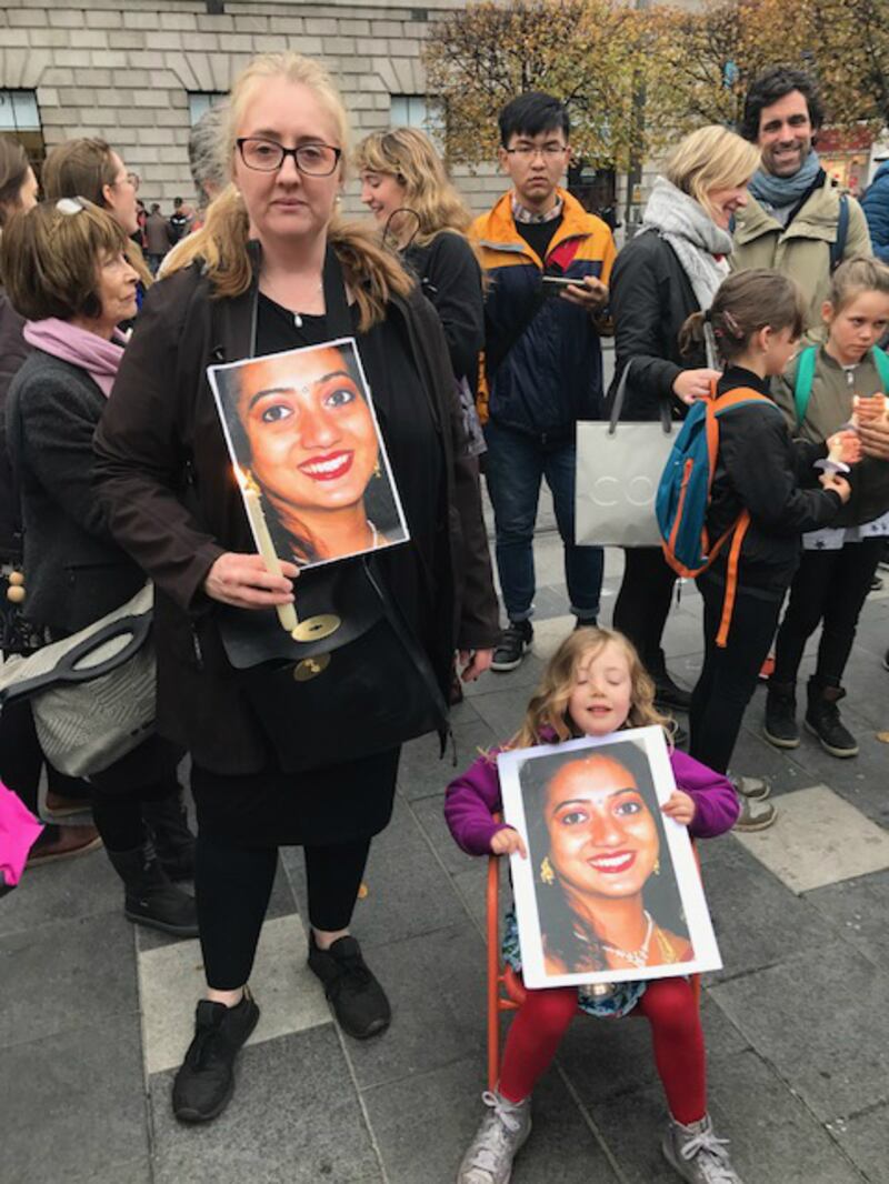 Aoife McArdle from Dublin, who attended the Dublin vigil with her daughter Clara, said: “I’m here today because I don’t want’t to see a death like Savita’s happen ever again. I was pregnant when Savita died so it was particularly emotional for me."
