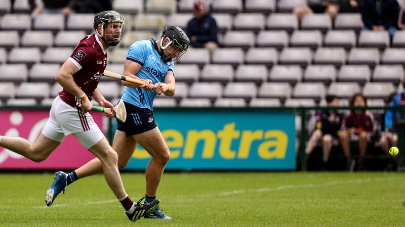 Dublin's Donal Burke scores his team's second goal against Galway during the victory at Pearse Stadium, Salthill. Photograph: Ben Brady/Inpho