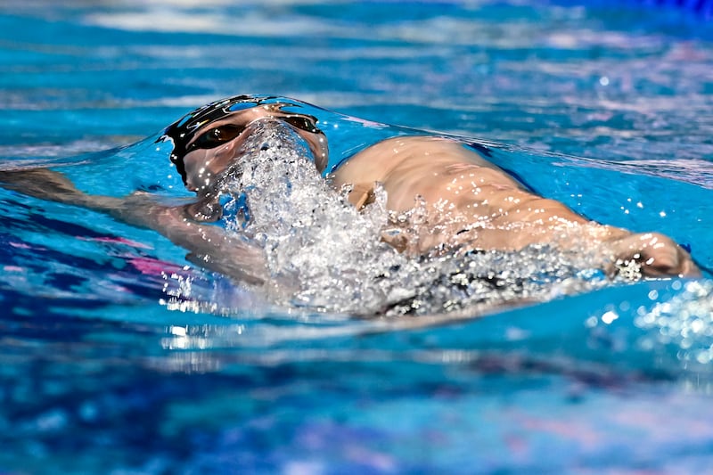 Shane Ryan on his way to winning a bronze medal for Ireland at the 2024 World Aquatics Short Course Swimming Championships. Photograph: Andrea Masini/Inpho