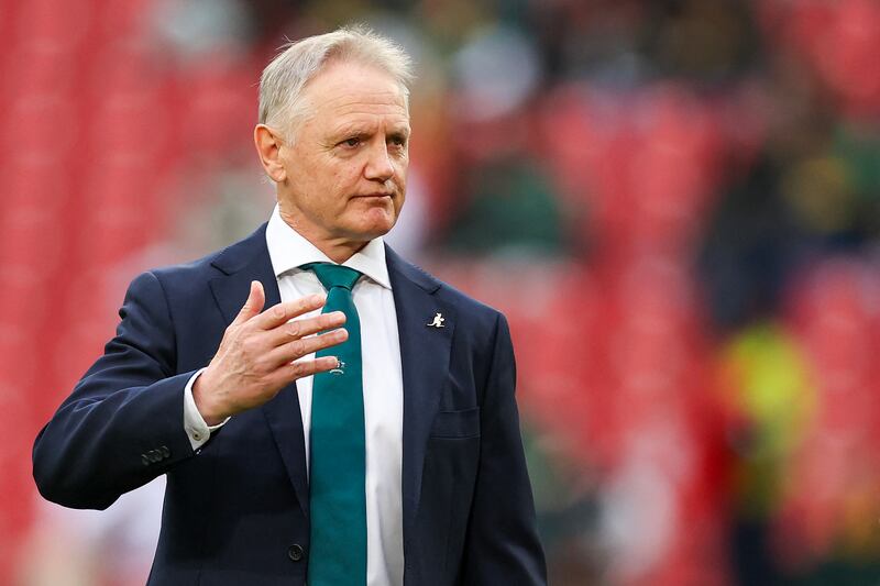 Australia head coach Joe Schmidt ahead of the game. Photograph: Phill Magakoe/AFP via Getty Images