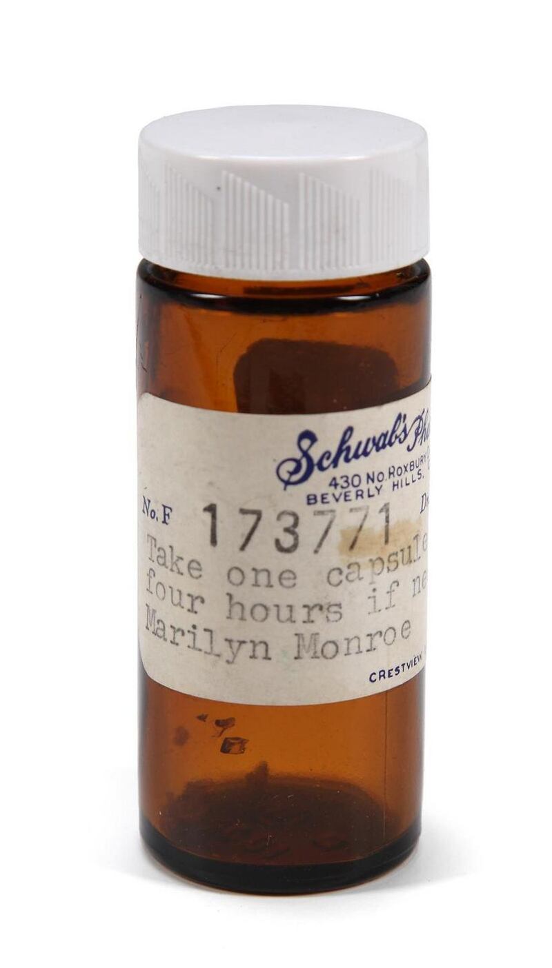 Marilyn Monroe’s prescription bottle. $1,000-$2,000