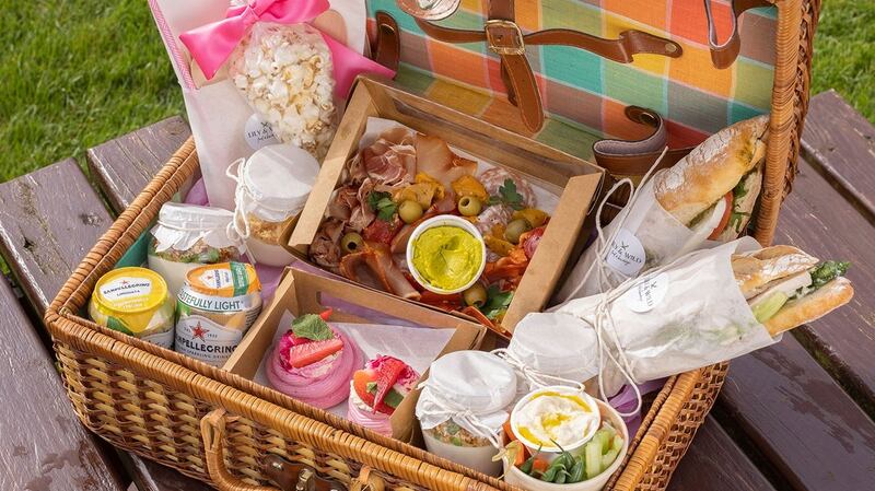 A feast of foodie treats in a beautiful basket from Lily & Wild.