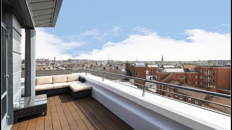 The Warehouse top floor terrace view to east