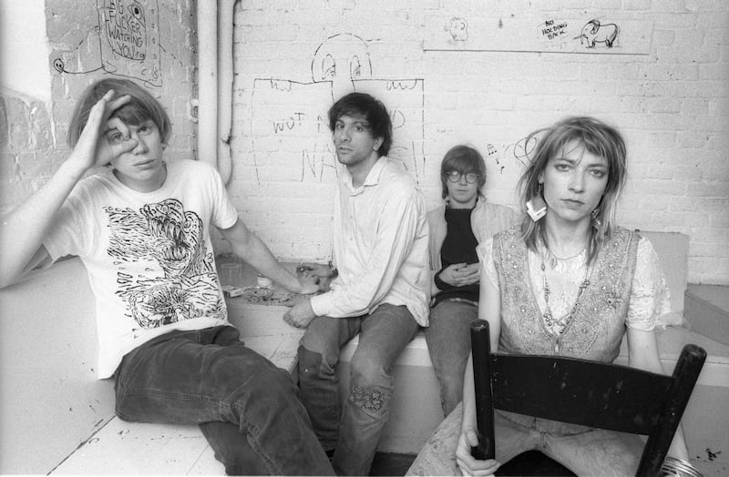 Sonic Youth: Thurston Moore, Lee Ranaldo, Steve Shelley and Kim Gordon, in Amsterdam, 1986. Photograph: Frans Schellekens/Redferns
