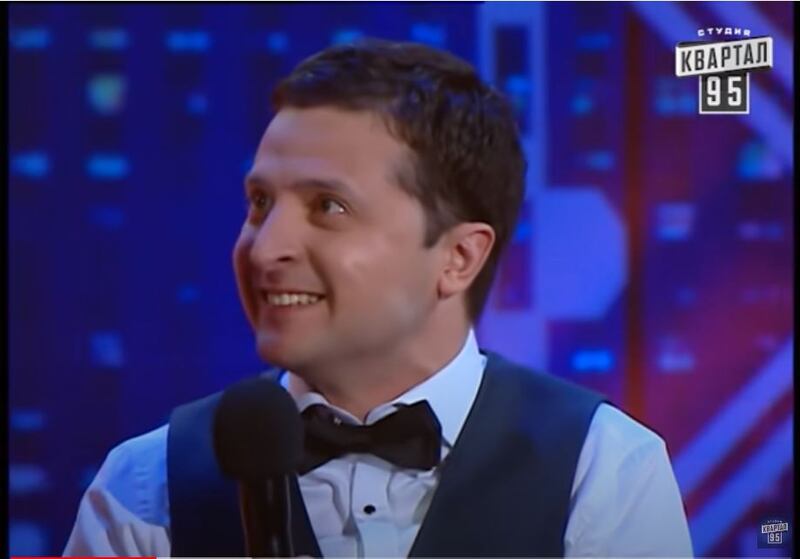 Ukrainian president Volodymyr Zelenskiy in his previous life as a Kvartal 95 TV comic in 2014. Photograph: Youtube