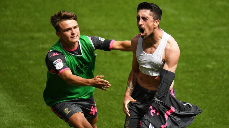 Pablo Hernandez celebrates after scoring the winner against Swansea. Photo: Harry Trump/Getty Images