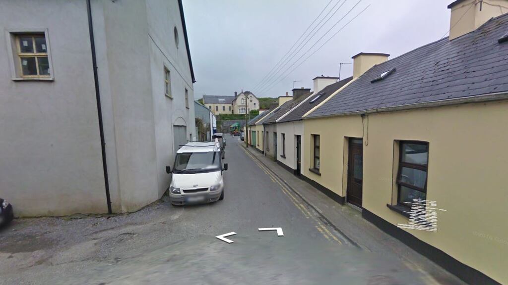 The alleged assault of a schoolboy took place in the vicinity of Monastery Lane (above), Ennistymon, Co Clare,  between 1.15pm and 2pm today. File photograph: Google Street View