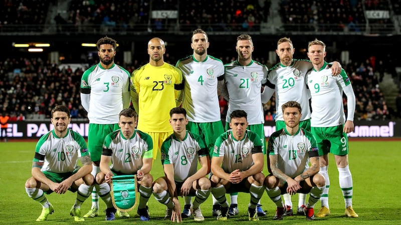 The Ireland team from O’Neill’s final game in charge. Photo: Ryan Byrne/Inpho