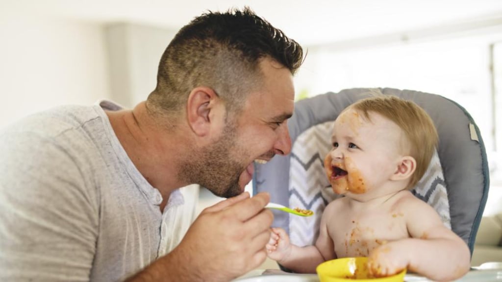 Putting the child to bed and ‘singing’ came out as the top two activities most likely to be done by fathers alone. Photograph: iStock