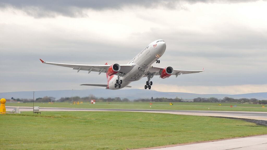 Flight VS3 had reached the skies above Ireland before returning to Heathrow, touching down more than one-and-a-half hours after it took off. Photograph: Virgin/PA Wire