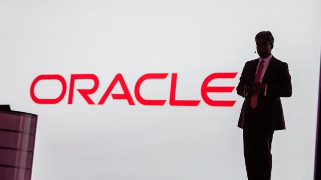 Oracle executive vice president of product development Thomas Kurian delivers a keynote speech at the All Things Oracle OpenWorld Summit in  California. Photograph: Jana Asenbrennerova/Reuters