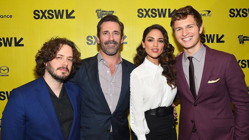 Director Edgar Wright, actors Jon Hamm, Eiza Gonzalez, and Ansel Elgort attend the ‘Baby Driver’ premiere in Austin, Texas, in March. Photograph: Matt Winkelmeyer/Getty Imagesfor SXSW