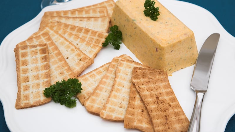 Smoked pike terrine with melba toast and parsley and chives. File photograph: iStock