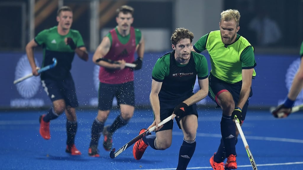 The Ireland players take part in a training session ahead at Kalinga Stadium on Tuesday. Photograph: Charles McQuillan/Getty Images