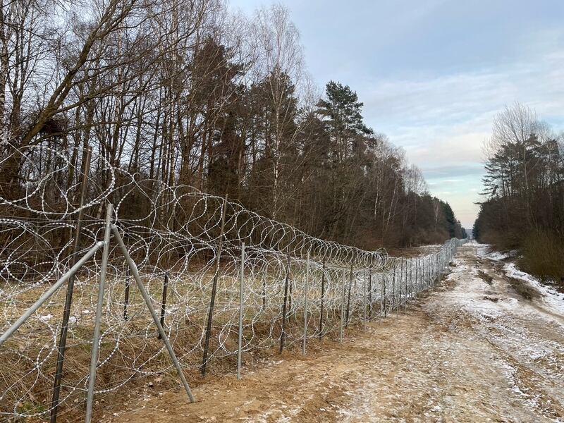 The new razor-wire border between Poland and Kaliningrad Oblast. Photograph: Derek Scally