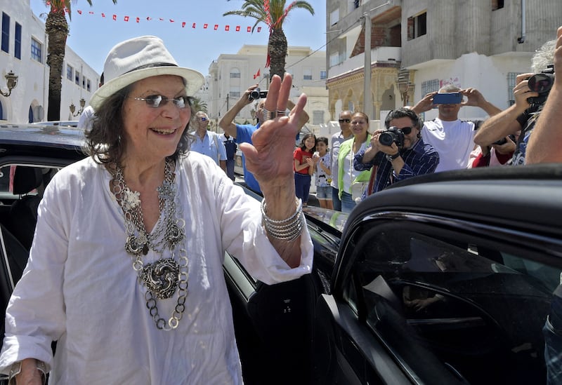 Claudia Cardinale attends the inauguration of the street named after her in the city of La Goulette, Tunisia, on May 29th, 2022. Photograph: Fethi Belaid/AFP via Getty