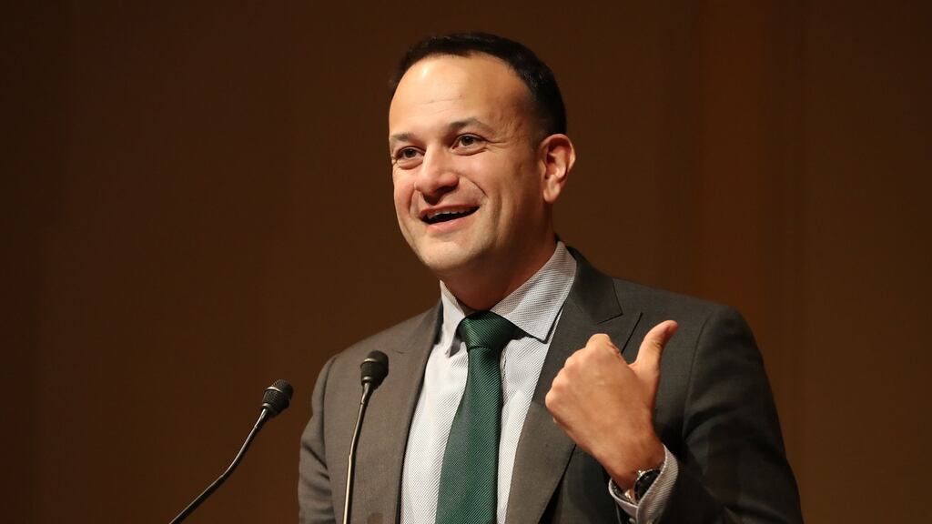 The Taoiseach speaks at a Good Friday Agreement 20th anniversary event in Washington DC. Photograph: Niall Carson/PA Wire