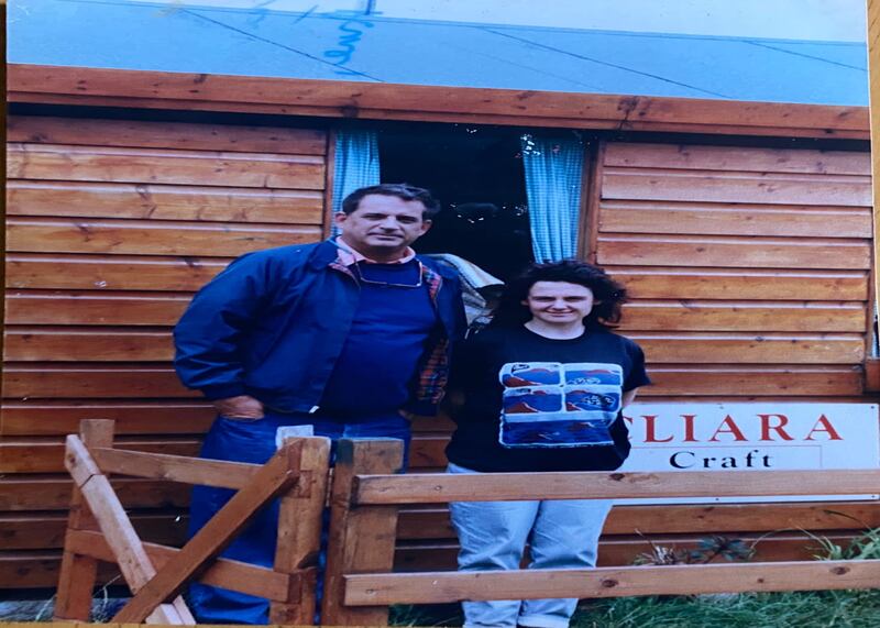 Áine Ryan and John McCarrick on Clare Island, 1989