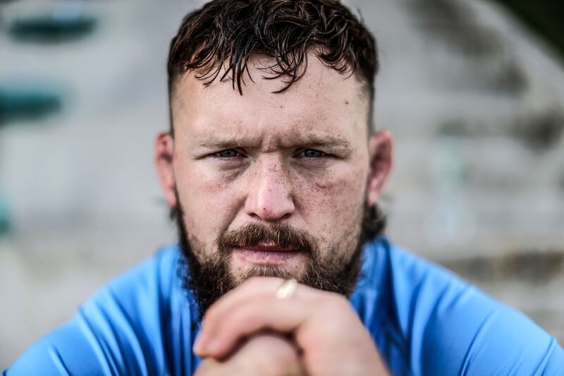 Andrew Porter at the Ireland Rugby press conference in Domont, France on Wednesday. Photograph: Dan Sheridan/Inpho