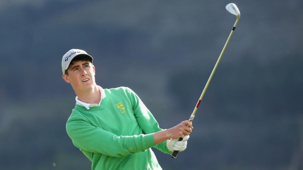 Gary Hurley in action during the Irish Open at Royal County Down. “I drove the ball very well but my iron play let me down.” Photo: Andrew Redington/Getty