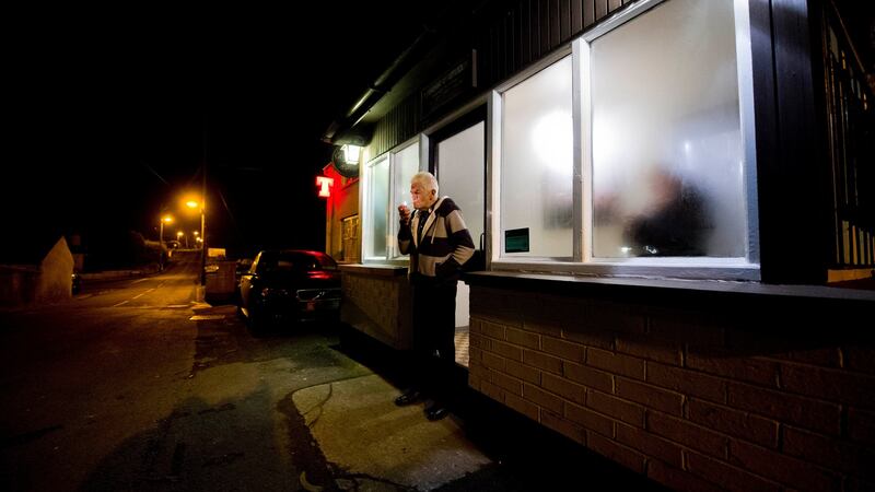 Spider Morgan at O’Tooles bar in Loughinisland, Co Down where six people were murdered in 1994. Photograph: Mark Marlow/Pacemaker
